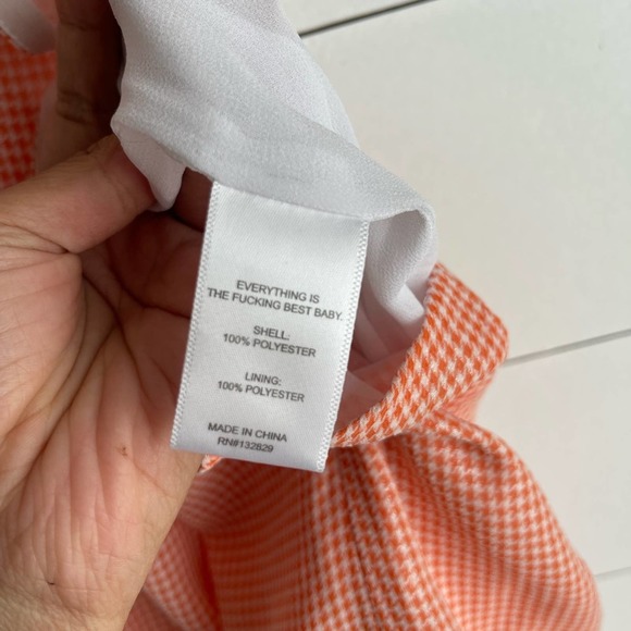 LPA EDITH DRESS IN ORANGE HOUNDSTOOTH - Picture 5 of 8